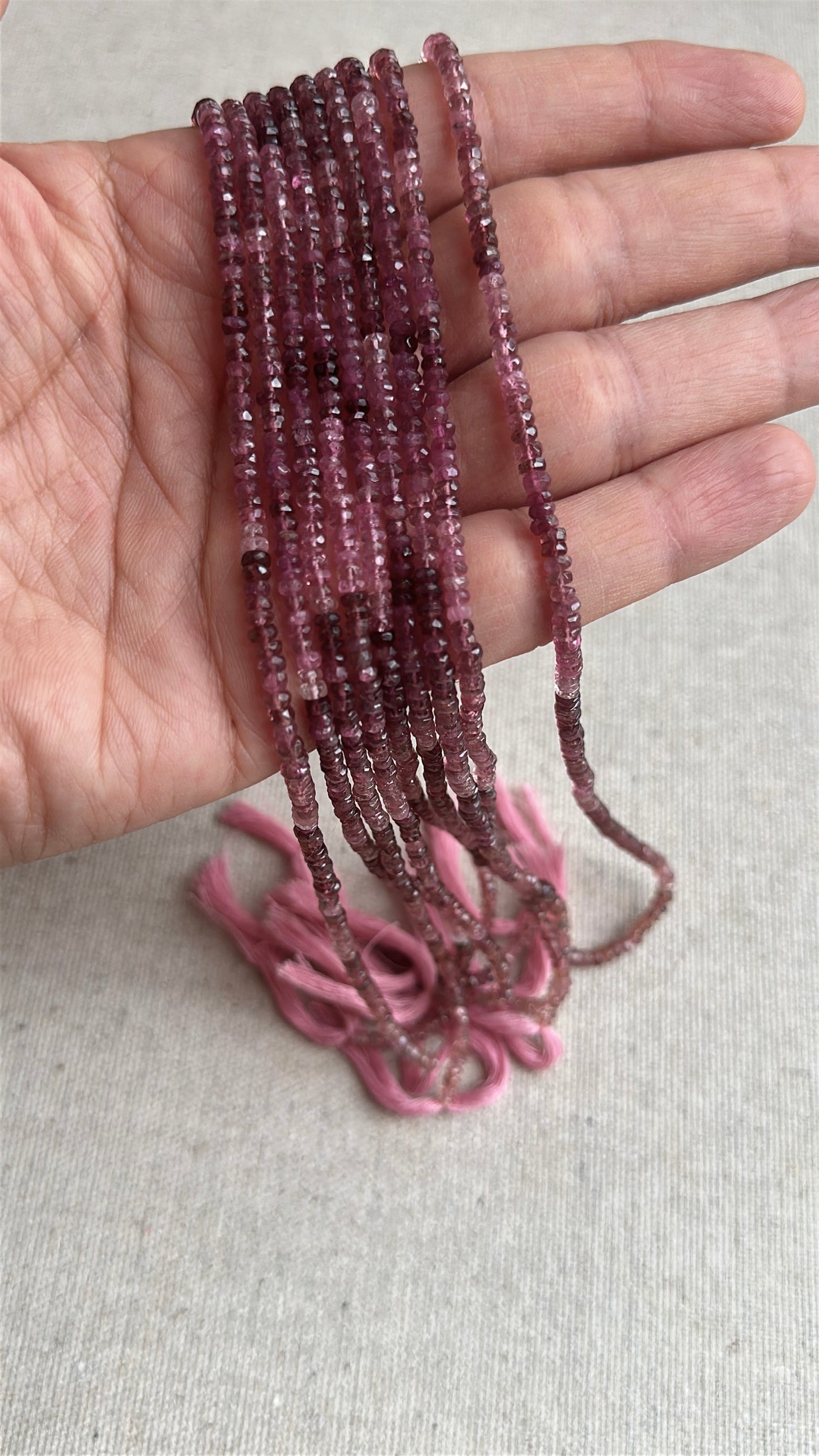 Pink Tourmaline | Faceted Rondelle | 3.5mm or 4mm Bead Size | 34cm Strand Length