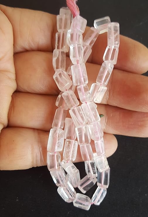 Rose Quartz | Smooth Cube | 5mm Bead Size | 33cm Strand Length | 79 Carats