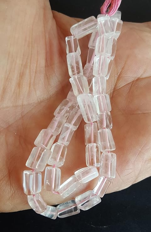 Rose Quartz | Smooth Cube | 5mm Bead Size | 33cm Strand Length | 79 Carats