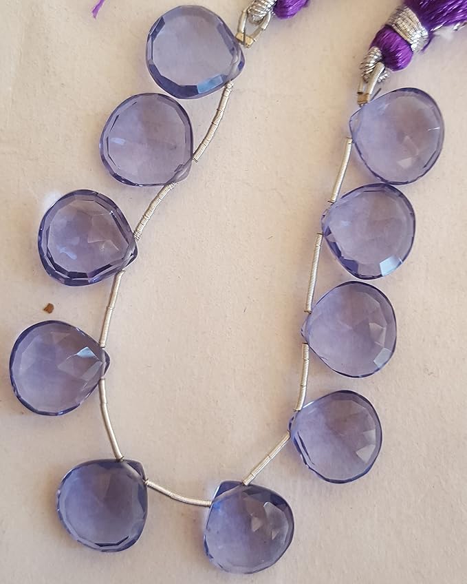 Hydro | Faceted Heart Shaped Briolette | 12mm Bead Size | 17cm Strand Length | 55 Carat