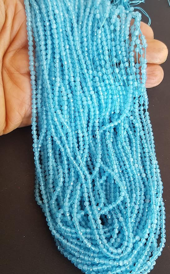 Blue Chalcedony | Faceted Rondelle | 2.5mm Bead Size | 35cm Strand Length | 15 Carats