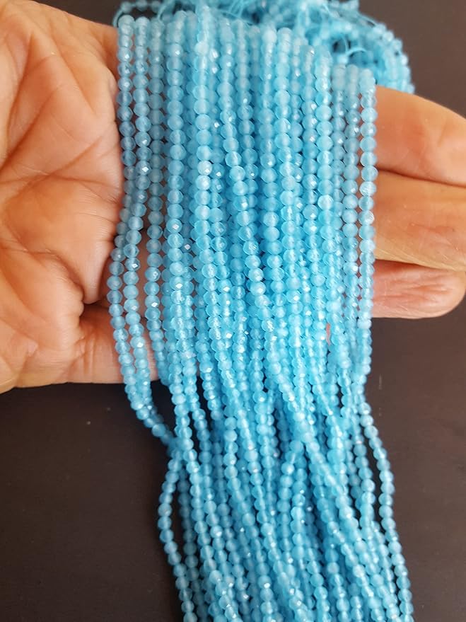 Blue Chalcedony | Faceted Rondelle | 2.5mm Bead Size | 35cm Strand Length | 15 Carats