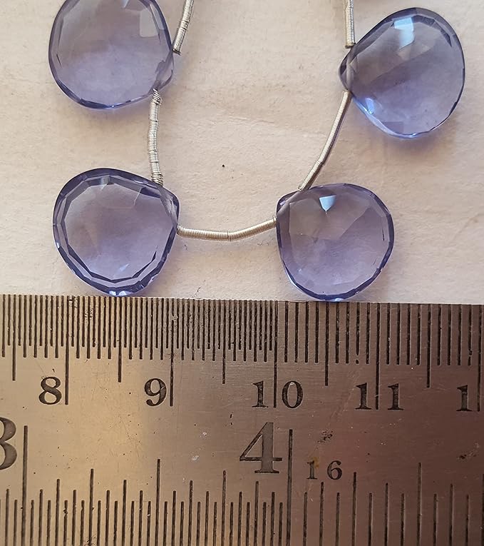 Hydro | Faceted Heart Shaped Briolette | 12mm Bead Size | 17cm Strand Length | 55 Carat