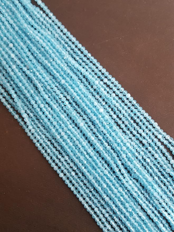 Blue Chalcedony | Faceted Rondelle | 2.5mm Bead Size | 35cm Strand Length | 15 Carats
