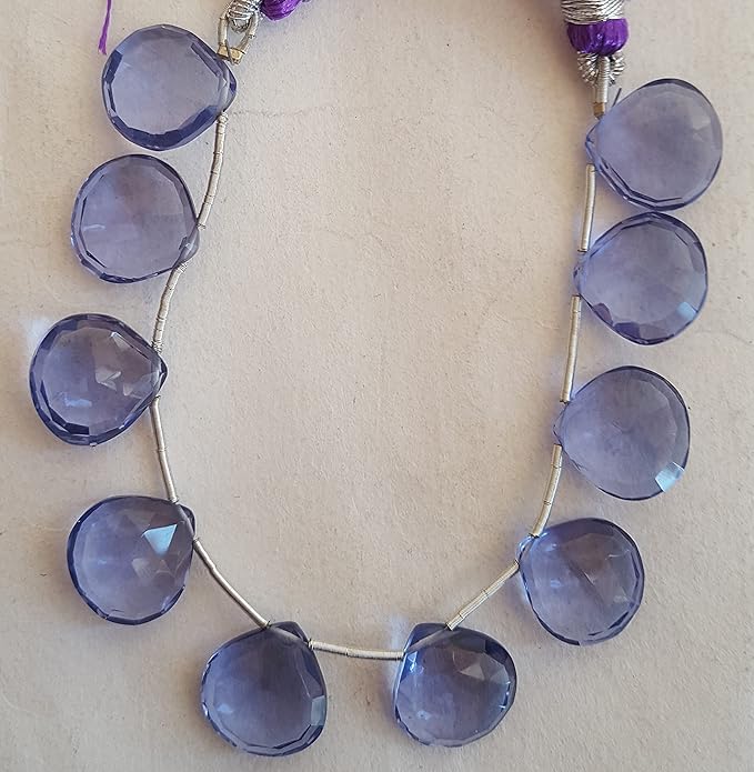 Hydro | Faceted Heart Shaped Briolette | 12mm Bead Size | 17cm Strand Length | 55 Carat
