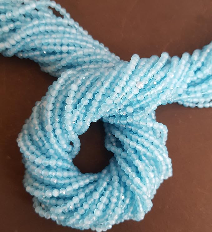 Blue Chalcedony | Faceted Rondelle | 2.5mm Bead Size | 35cm Strand Length | 15 Carats