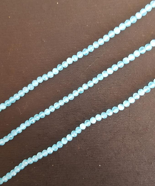Blue Chalcedony | Faceted Rondelle | 2.5mm Bead Size | 35cm Strand Length | 15 Carats