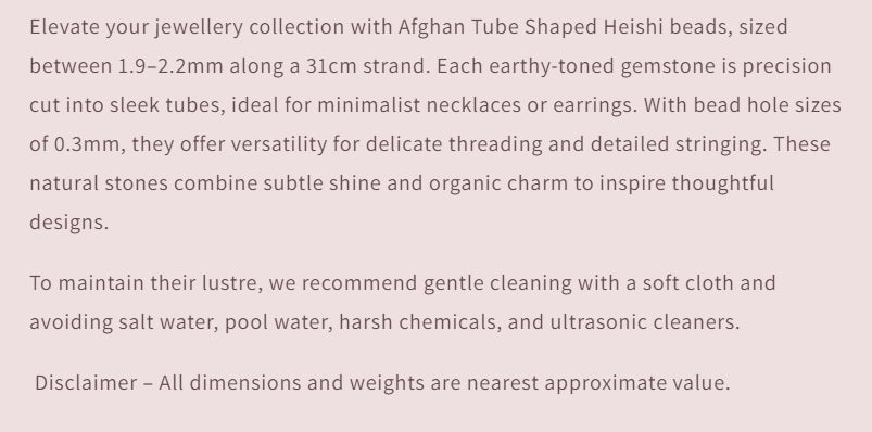 Afghan | Tube Shaped Heishi | 1.9-2.2mm Bead Size | 31cm Strand Length