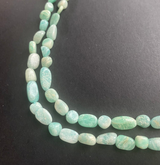 Elegant strand adorned with 5mm to 6.5mm green Amazonite faceted rondelle beads, perfect for adding a pop of colour.