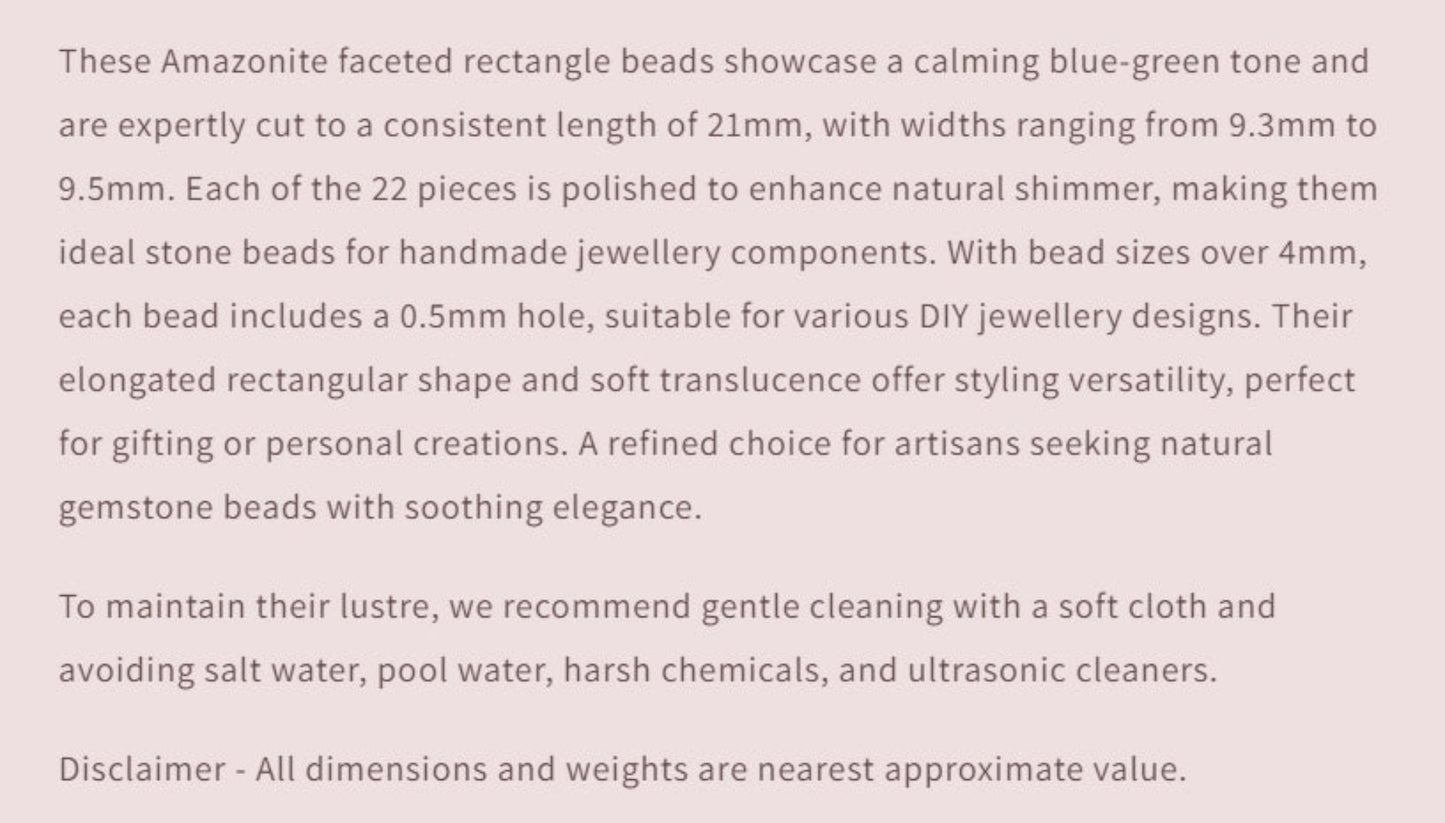 Text describing the product details of the gemstone beads , as seen on the Australian owned and trusted bead supplier, Melbourne Gemstone Beads.