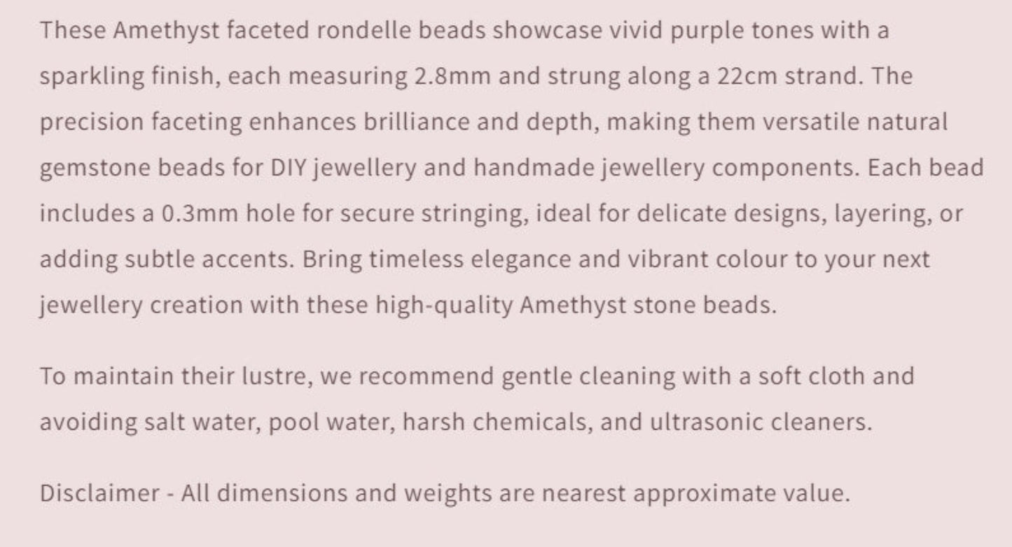 Text describing the product details of the gemstone beads , as seen on the Australian owned and trusted bead supplier, Melbourne Gemstone Beads.
