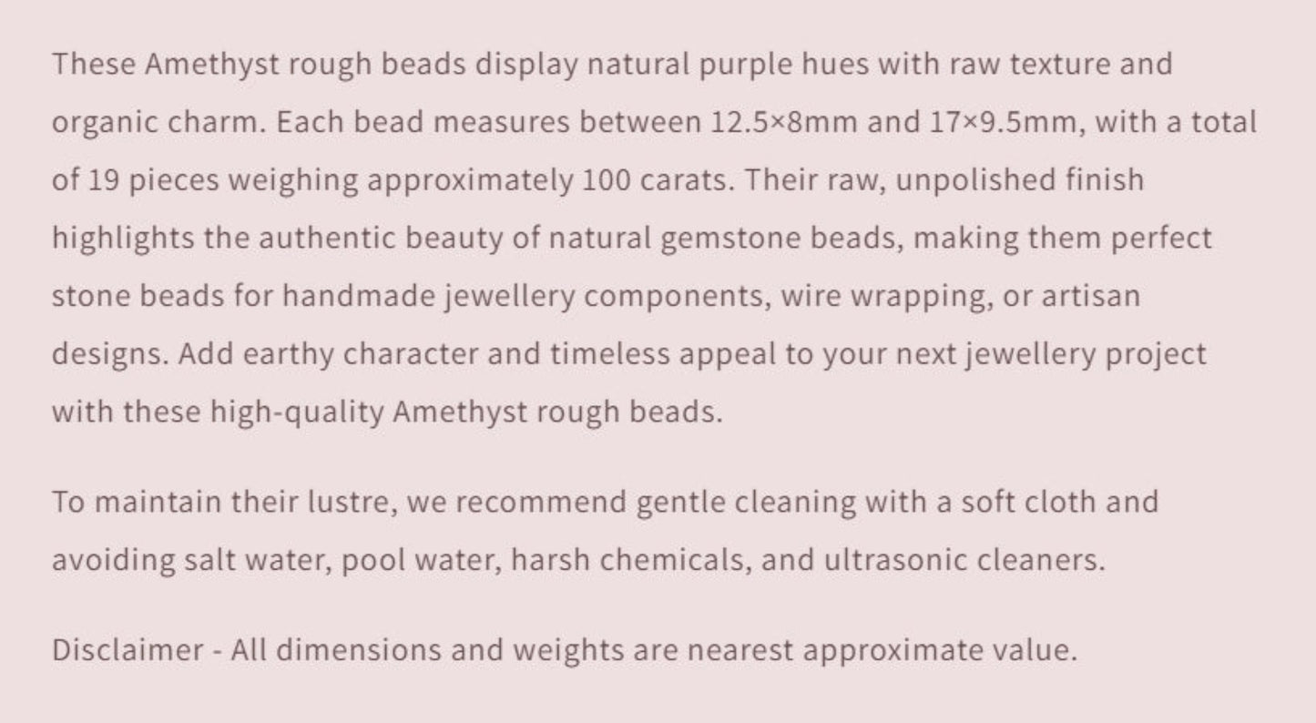 Text describing the product details of the gemstone beads , as seen on the Australian owned and trusted bead supplier, Melbourne Gemstone Beads.