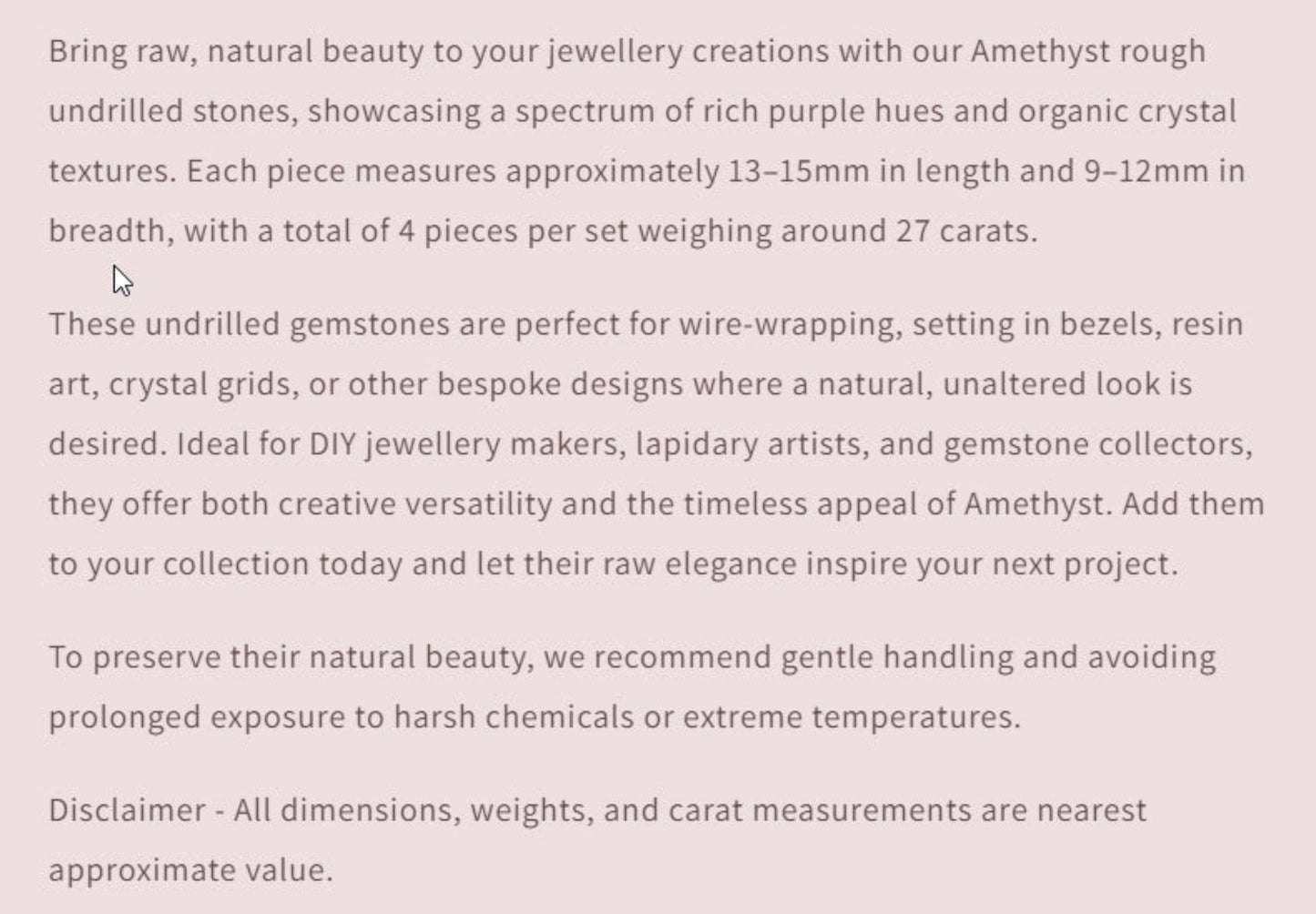 Text describing the product details of the pearls, as seen on the Australian owned and trusted bead supplier, Melbourne Gemstone Beads