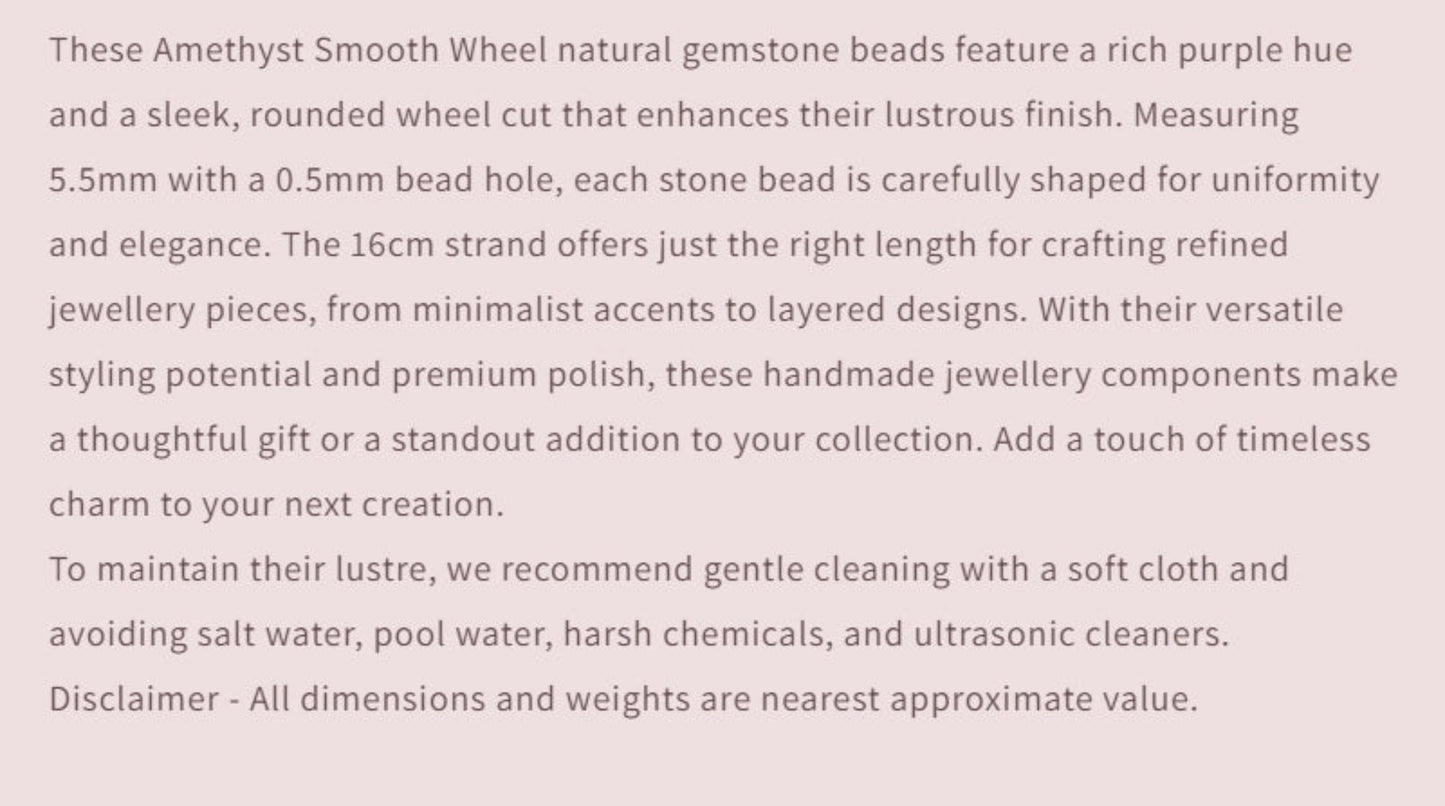 Text describing the product details of the gemstone beads , as seen on the Australian owned and trusted bead supplier, Melbourne Gemstone Beads.
