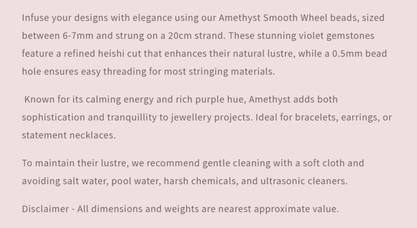 Text describing the product details of the gemstone beads , as seen on the Australian owned Melbourne Gemstone Beads shop.