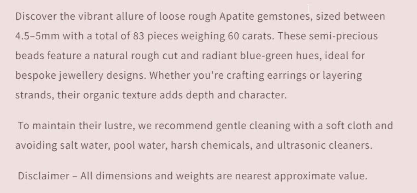 Text describing the product details of the gemstone beads , as seen on the Australian owned Melbourne Gemstone Beads shop.