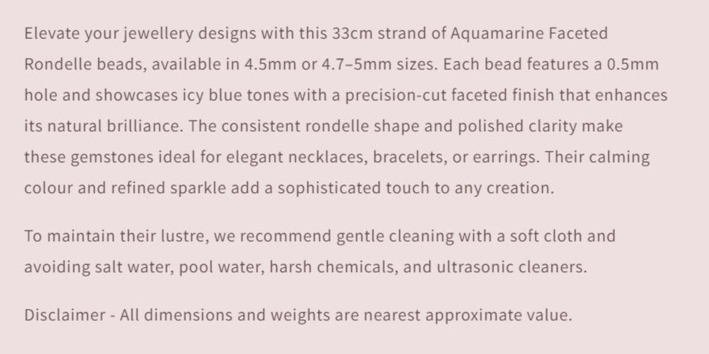 Text describing the product details of the gemstone beads , as seen on the Australian owned Melbourne Gemstone Beads shop.
