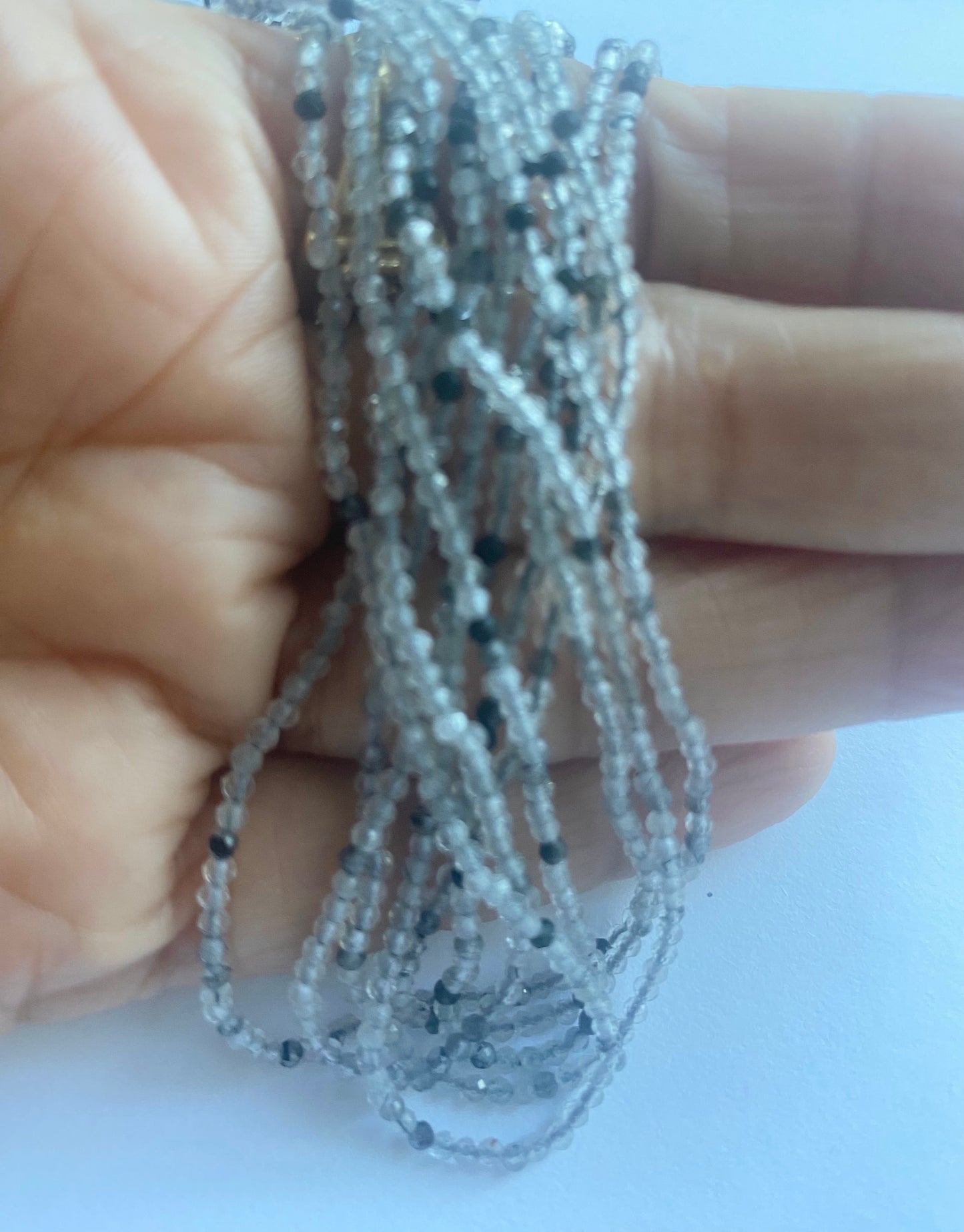 Black Rutile | Micro Faceted Rondelle | 2mm Bead Size | 32cm Strand Length