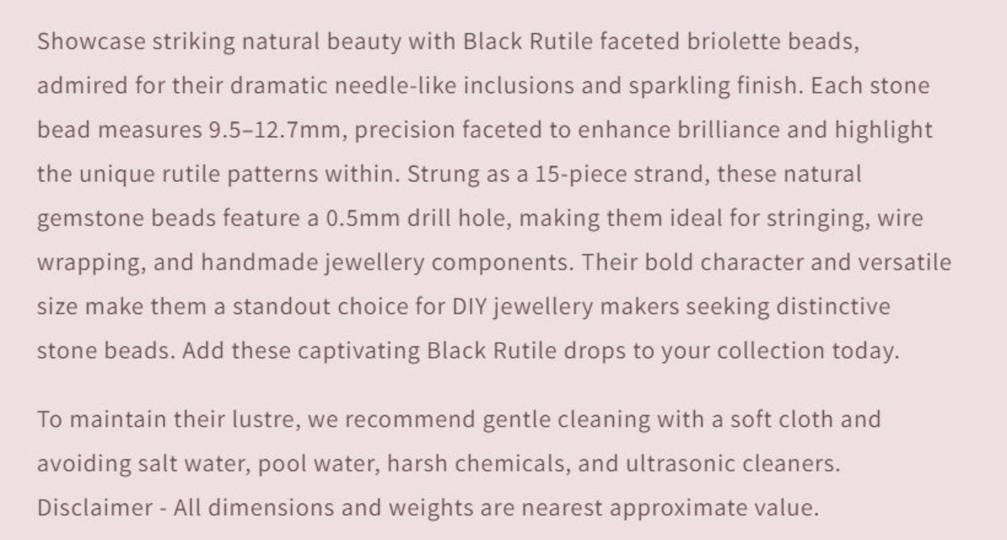 Text describing the product details of the gemstone beads , as seen on the Australian owned and trusted bead supplier, Melbourne Gemstone Beads.