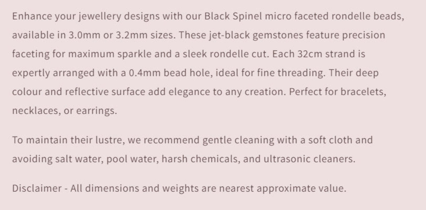 Text describing the product details of the gemstone beads , as seen on the Australian owned Melbourne Gemstone Beads shop.