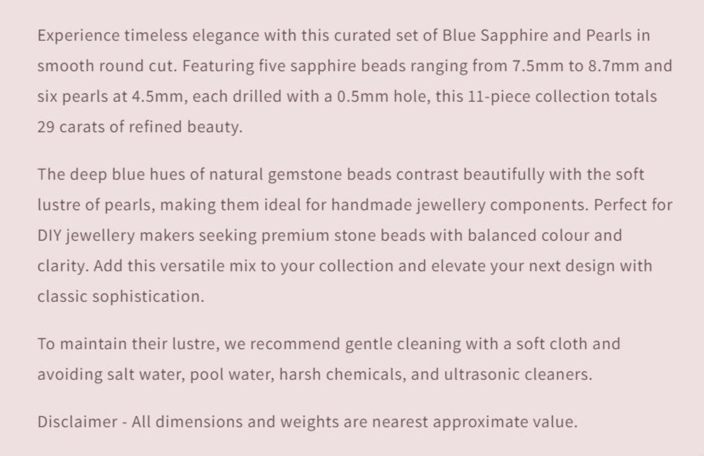 Text describing the product details of the gemstone beads , as seen on the Australian owned and trusted bead supplier, Melbourne Gemstone Beads.