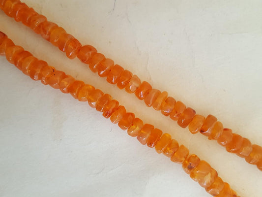 Beautiful strand with 6mm carnelian beads, offering a striking appearance.