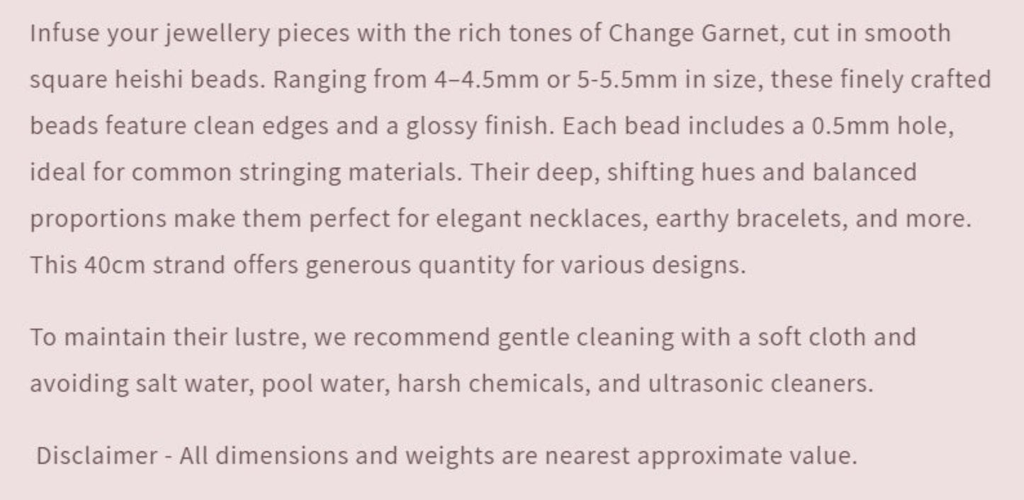 Text describing the product details of the gemstone beads , as seen on the Australian owned Melbourne Gemstone Beads shop.