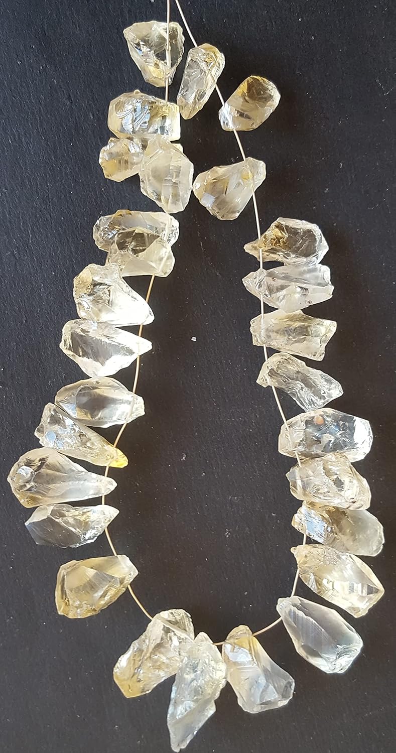 Citrine | Rough | Side Drilled | Bead Size 9-10 mm | 28 Pieces | 175 Carats