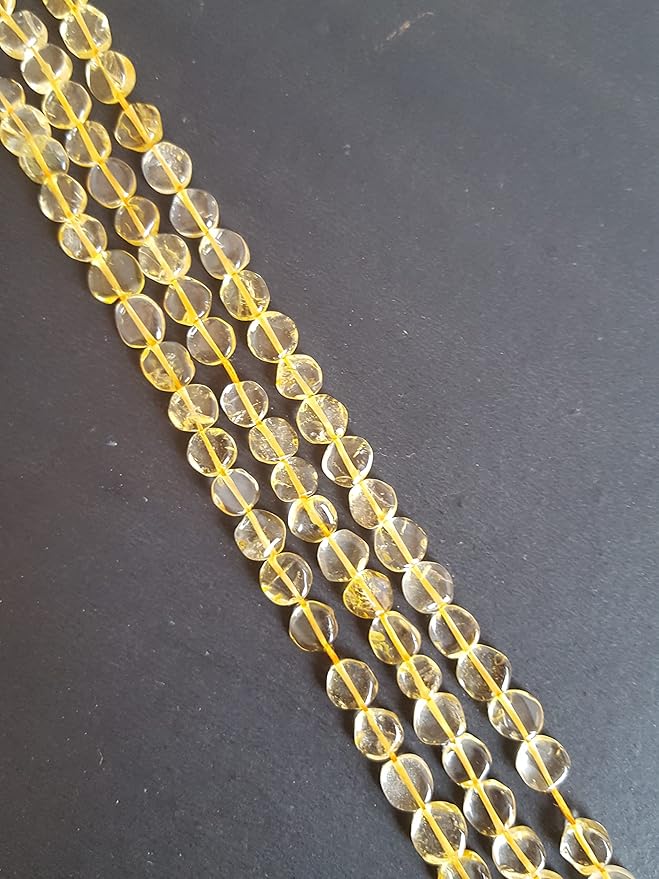 Beautiful Citrine stones,smooth coin-shaped and faceted, measuring between 6mm and 7mm.