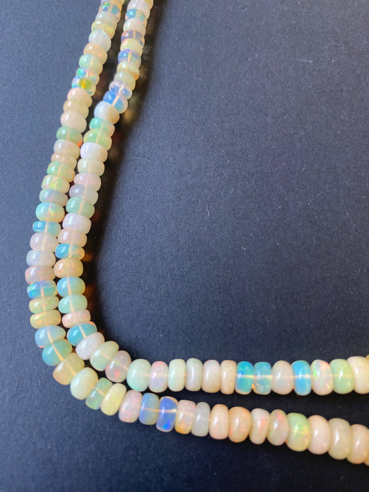 Ethiopian Opal | Smooth Wheel | 5.5-7.5mm Bead Size | 42cm Strand Length | 85 Carats