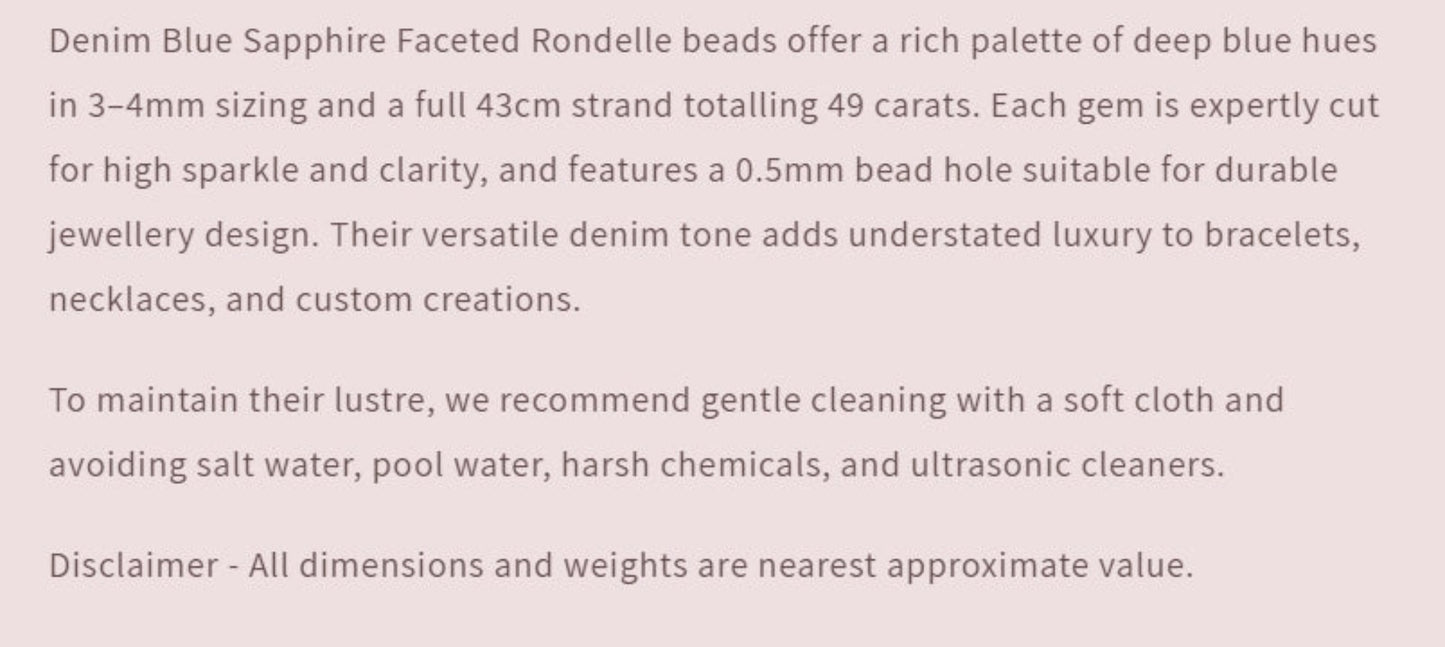 Text describing the product details of the gemstone beads , as seen on the Australian owned Melbourne Gemstone Beads shop.