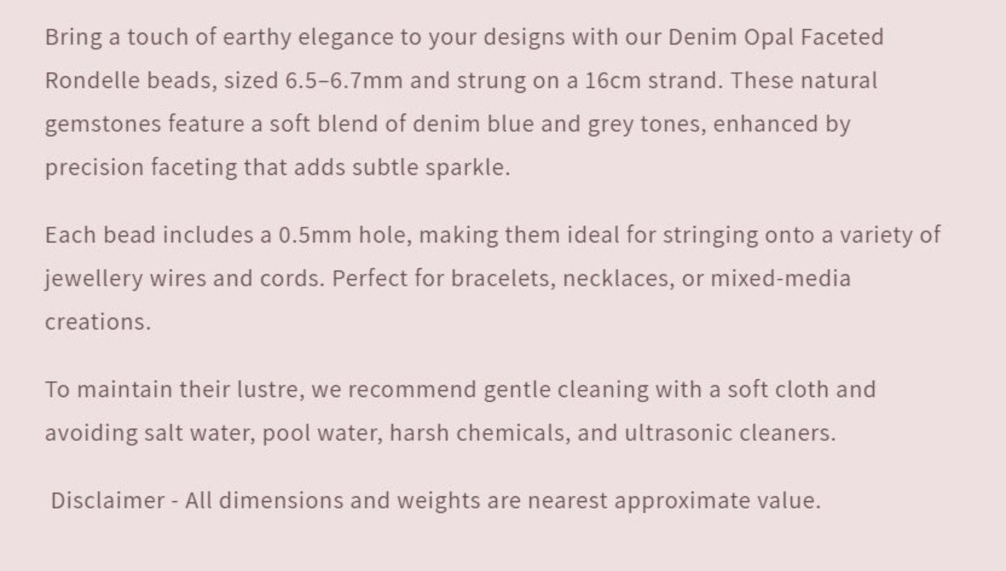 Text describing the product details of the gemstone beads , as seen on the Australian owned Melbourne Gemstone Beads shop.