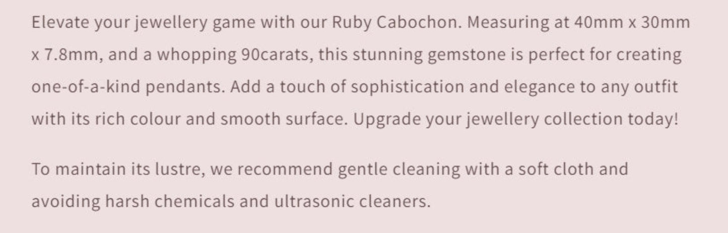 Text describing the product details of the gemstone beads , as seen on the Australian owned Melbourne Gemstone Beads shop.
