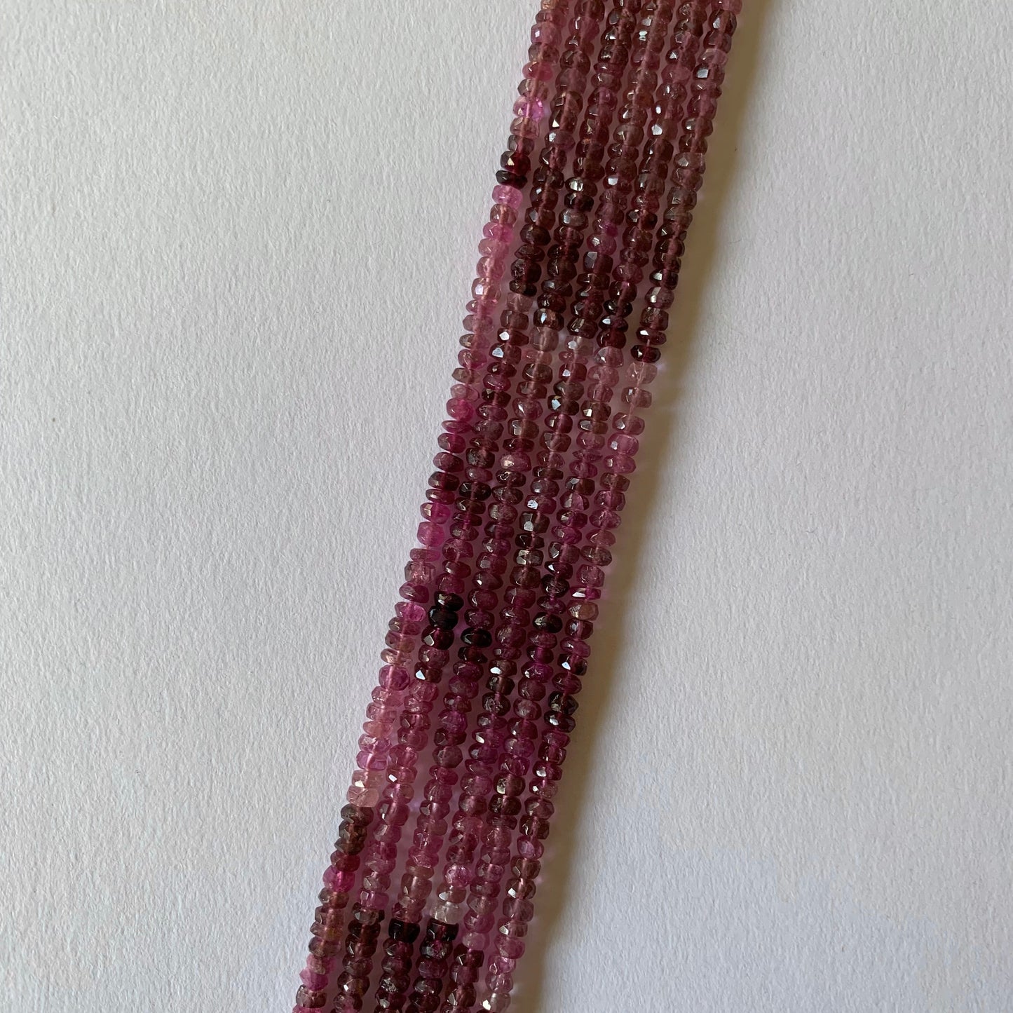 Pink Tourmaline | Faceted Rondelle | 3.5mm or 4mm Bead Size | 34cm Strand Length