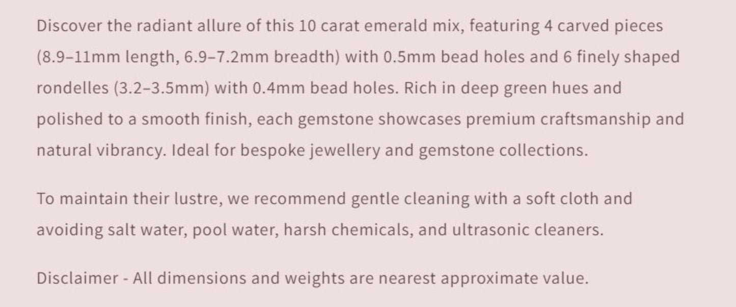 Text describing the product details of the gemstone beads , as seen on the Australian owned Melbourne Gemstone Beads shop.