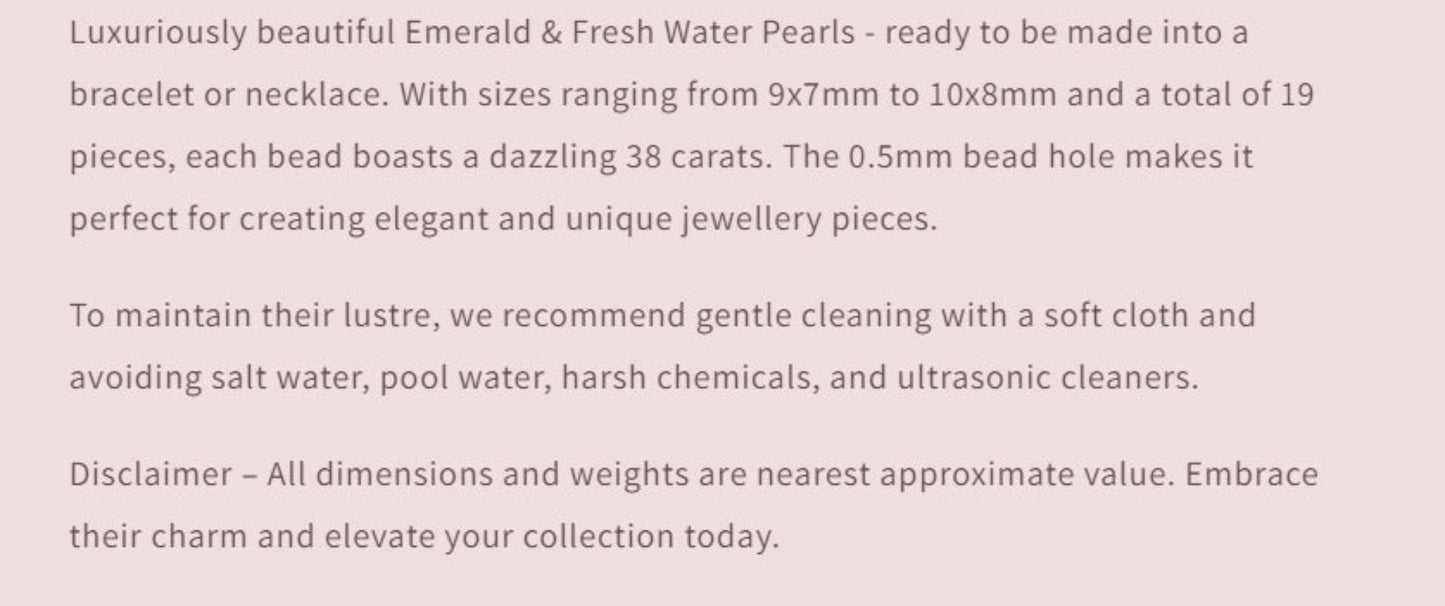 Text describing the product details of the gemstone beads , as seen on the Australian owned Melbourne Gemstone Beads shop.