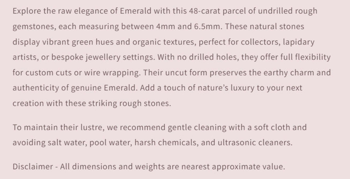 Text describing the product details of the gemstone beads , as seen on the Australian owned Melbourne Gemstone Beads shop.