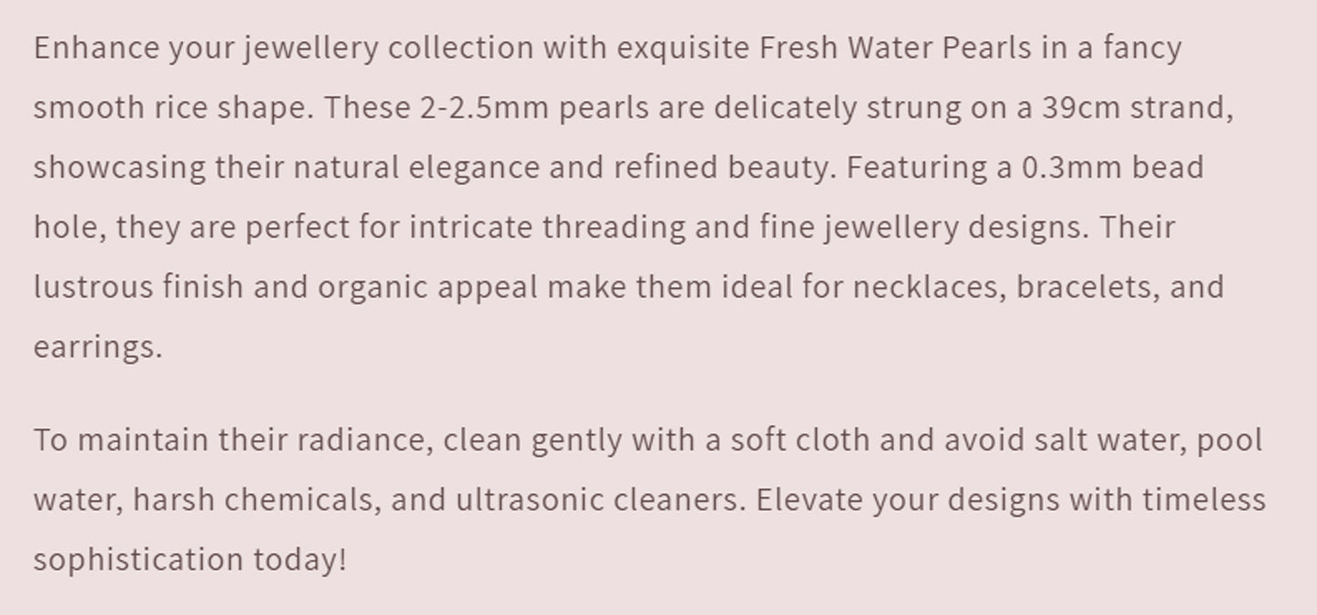 Text describing the product details of the gemstone beads, as seen on the Australian owned Melbourne Gemstone Beads shop.