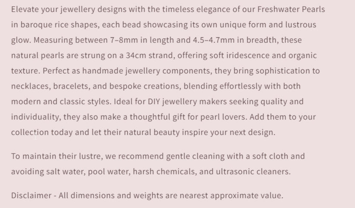 Text describing the product details of the gemstones, as seen on the Australian owned and trusted bead supplier, Melbourne Gemstone Beads.