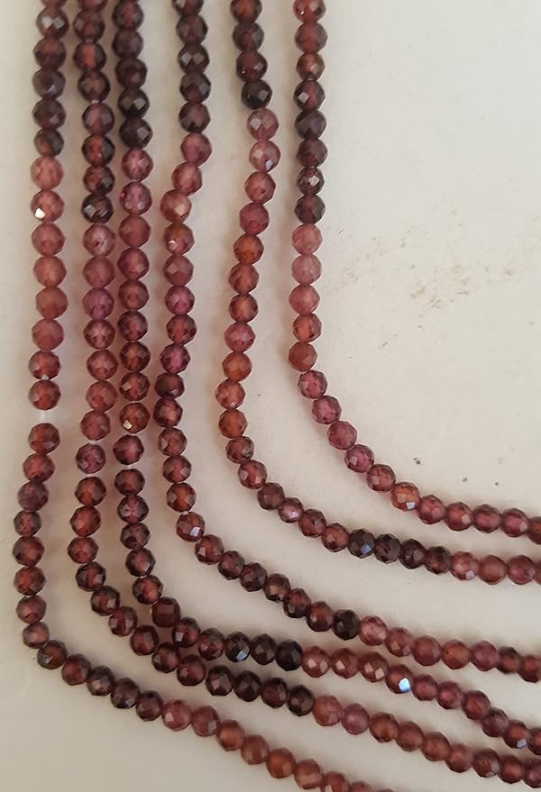 Stunning strands with 2mm Garnet faceted rondelle beads, ideal for a stylish accessory.