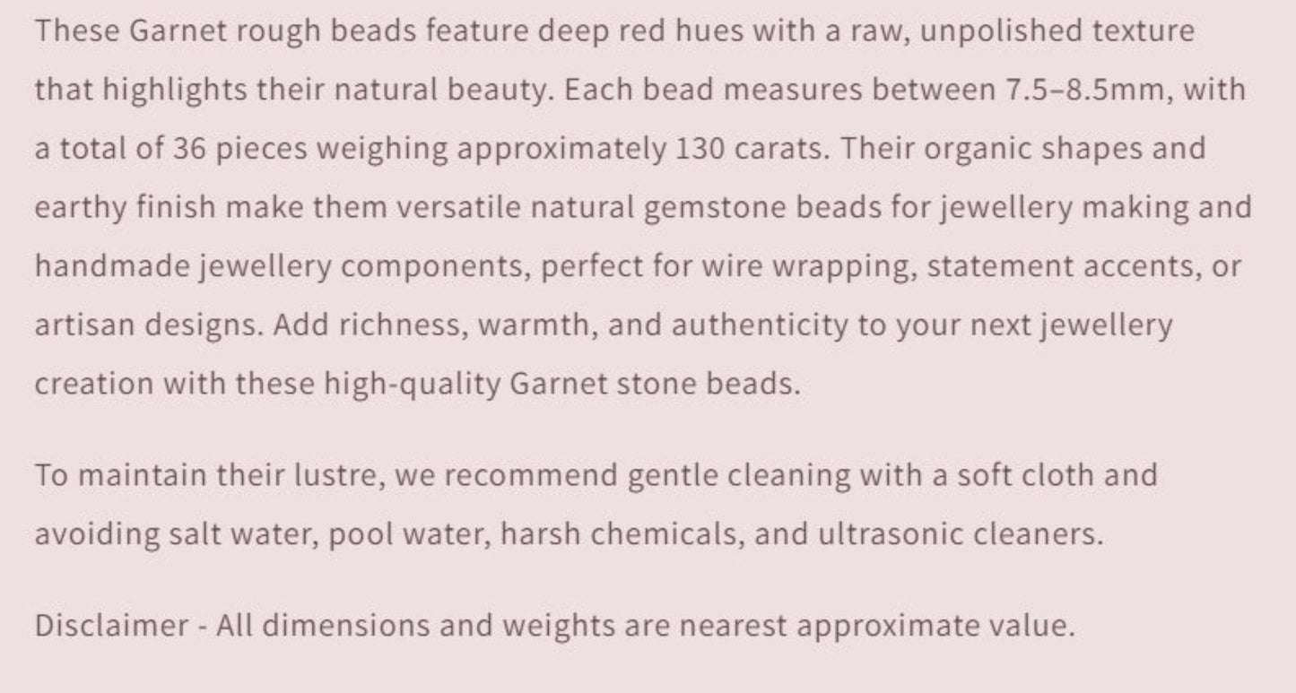 Text describing the product details of the gemstone beads , as seen on the Australian owned and trusted bead supplier, Melbourne Gemstone Beads.