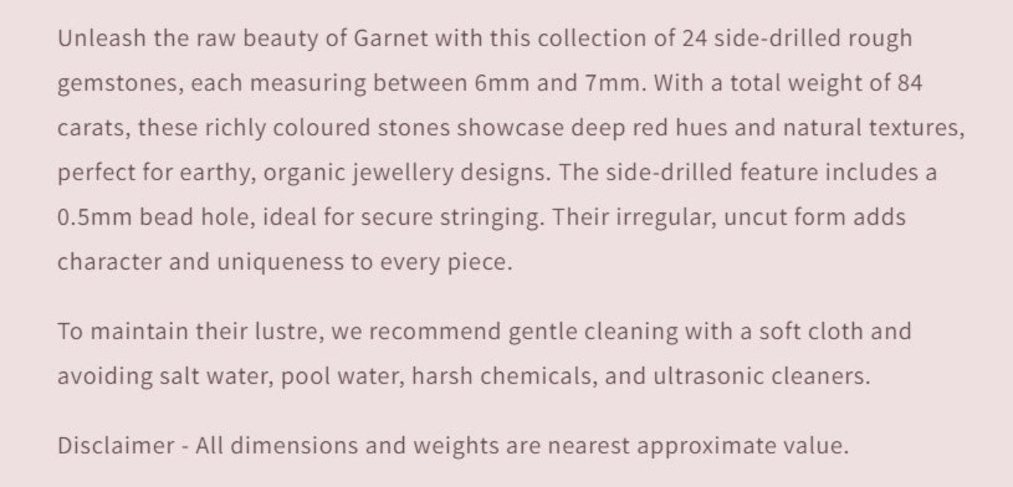 Text describing the product details of the gemstone beads , as seen on the Australian owned Melbourne Gemstone Beads shop.