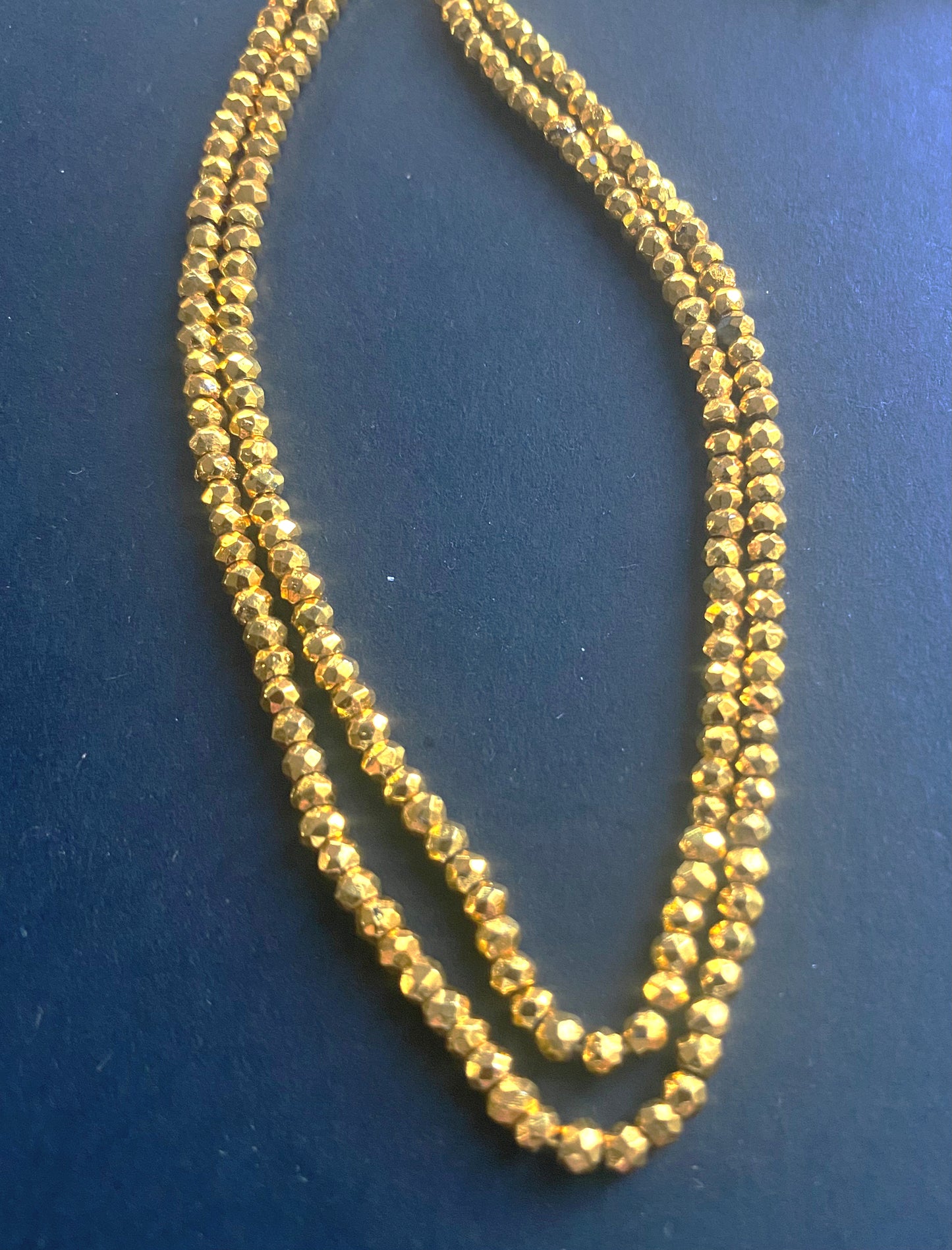 Gleaming faceted rondelle beads, perfect for adding a touch of luxury to jewellery designs.
