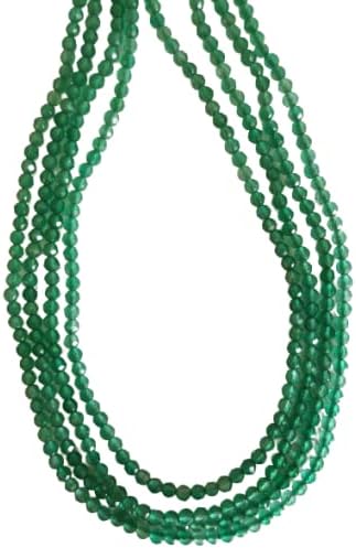 Stunning strand with 2mm green onyx faceted rondelle beads, ideal for a stylish accessory.