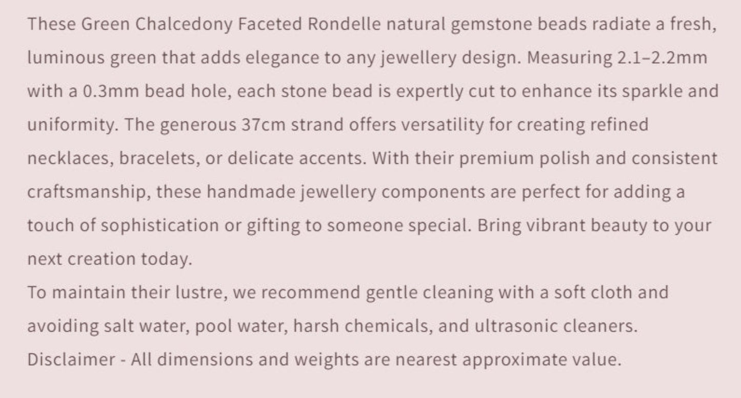 Text describing the product details of the gemstone beads , as seen on the Australian owned and trusted bead supplier, Melbourne Gemstone Beads.