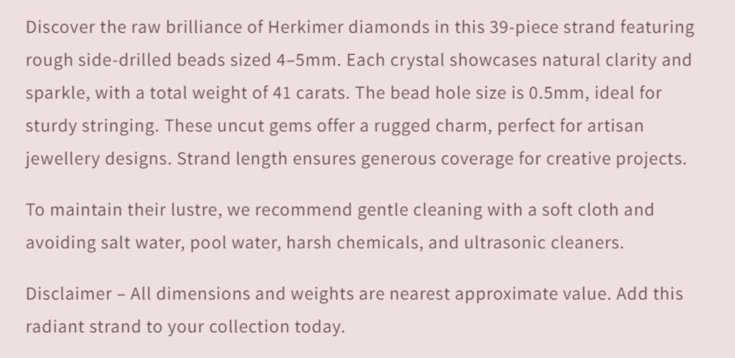 Text describing the product details of the gemstone beads , as seen on the Australian owned Melbourne Gemstone Beads shop.