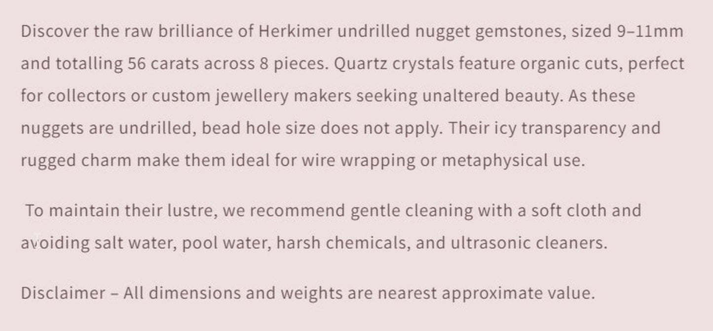 Text describing the product details of the gemstone beads , as seen on the Australian owned Melbourne Gemstone Beads shop.