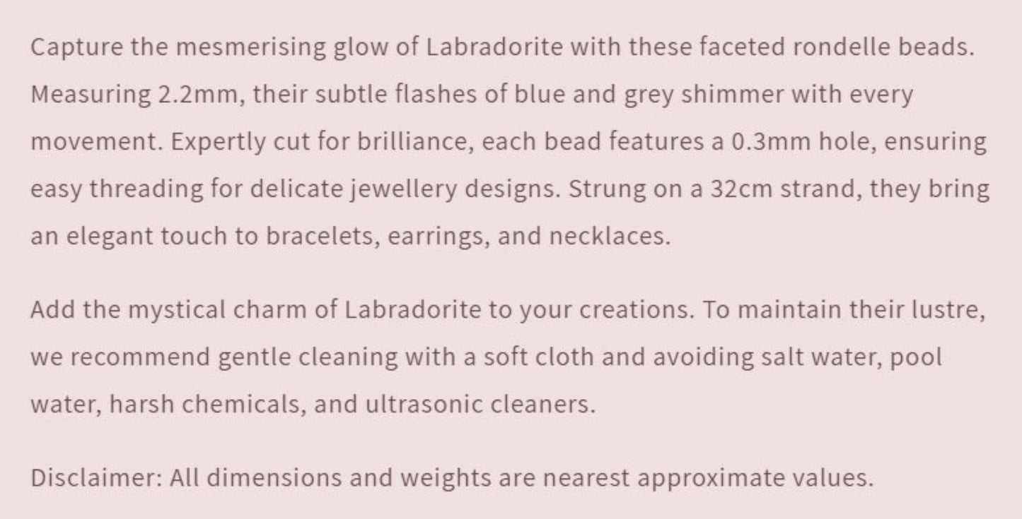 Text describing the product details of the gemstone beads , as seen on the Australian owned Melbourne Gemstone Beads shop.