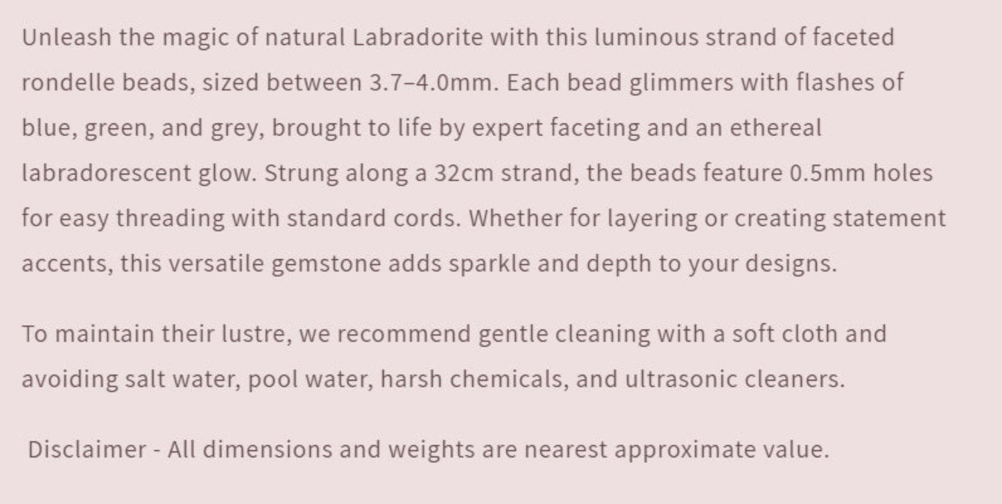 Text describing the product details of the gemstone beads , as seen on the Australian owned Melbourne Gemstone Beads shop.