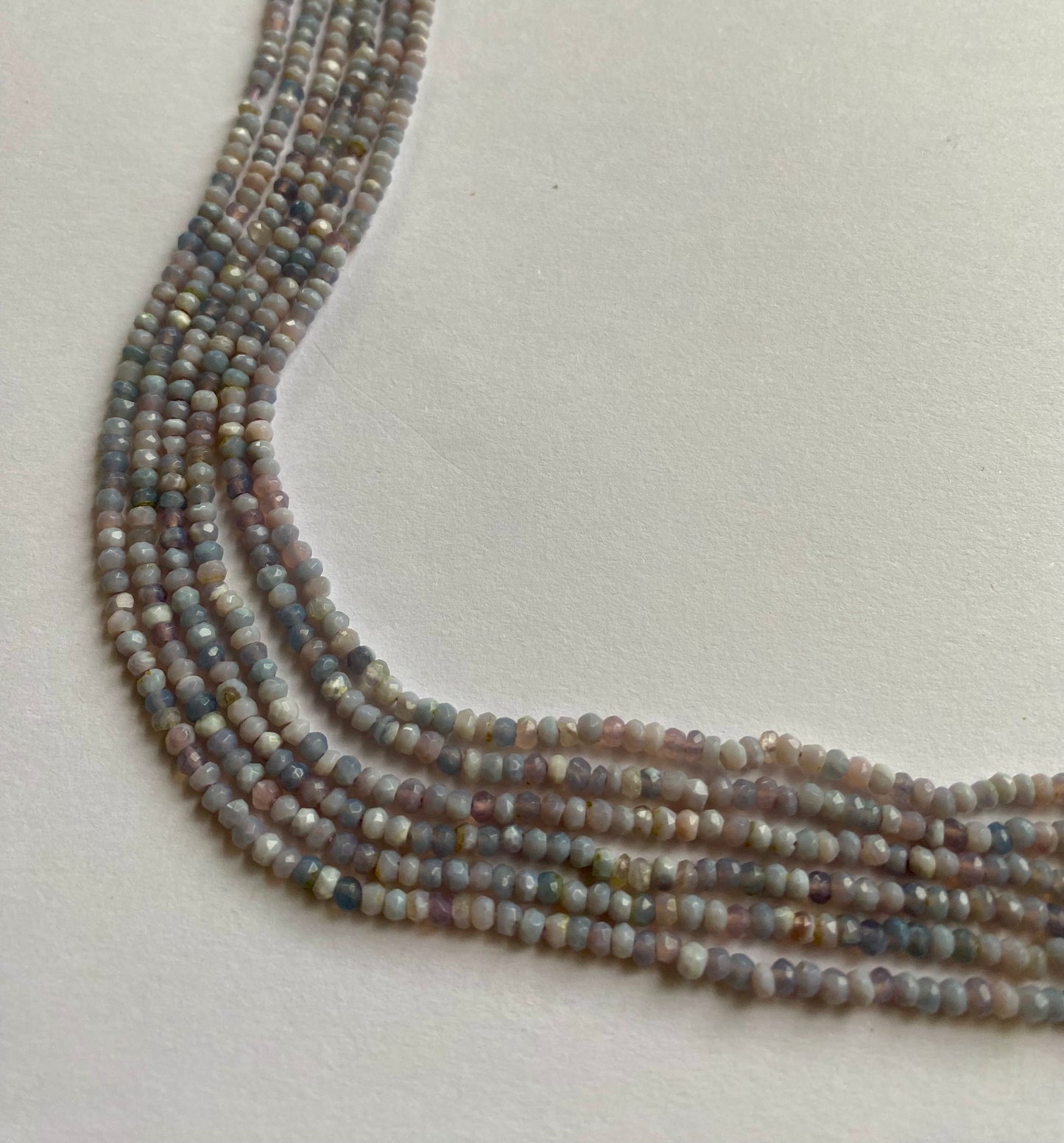 Sparkling Faceted Rondelle Lavender Opal,measuring 3.0-3.2mm - shop gemstone beads for unique jewellery.